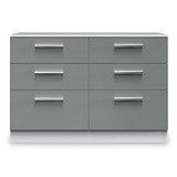 Blakely Grey and White 6 Drawer Wide Chest