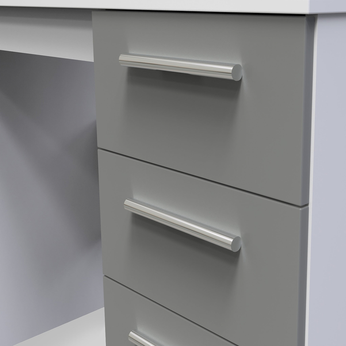 Blakely Grey and White 6 Drawer Storage Desk