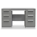 Blakely Grey and White 6 Drawer Storage Desk