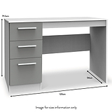 A grey desk with three drawers on the left, dimensions labeled: height 79.5cm, width 120cm, depth 54cm. Text states "Image for size information only."