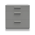 Blakely Grey and White 3 Drawer Deep Chest