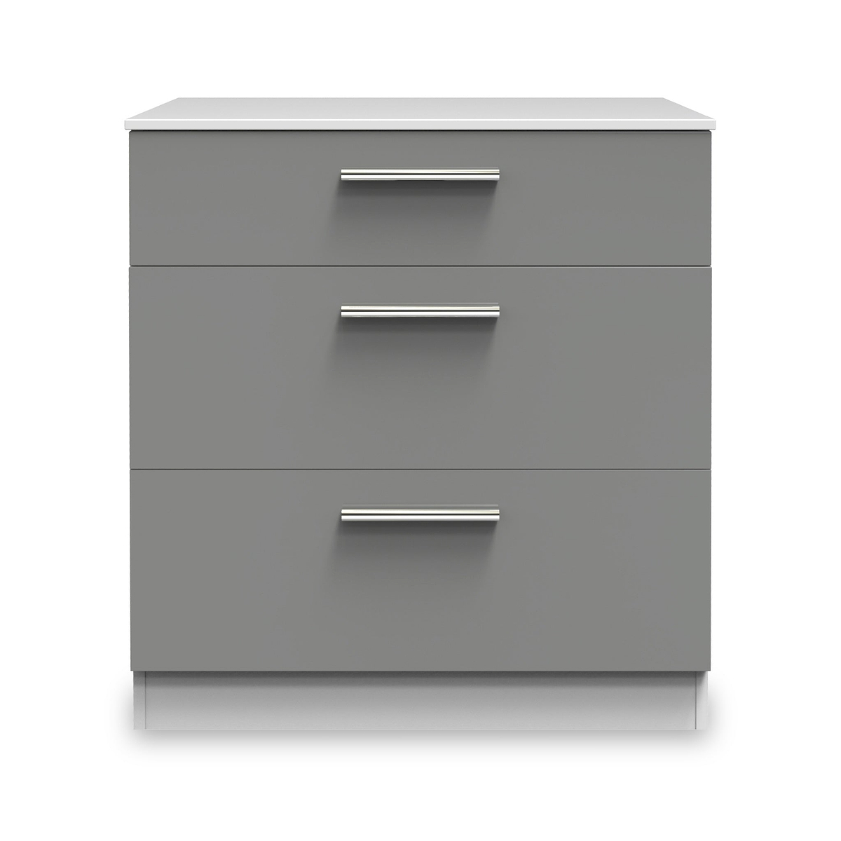 Blakely Grey and White 3 Drawer Deep Chest