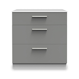 Blakely Grey and White 3 Drawer Deep Chest