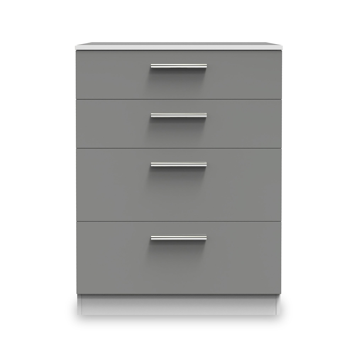 Blakely Grey and White 4 Drawer Deep Chest