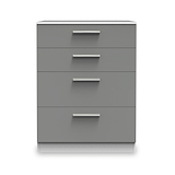Blakely Grey and White 4 Drawer Deep Chest
