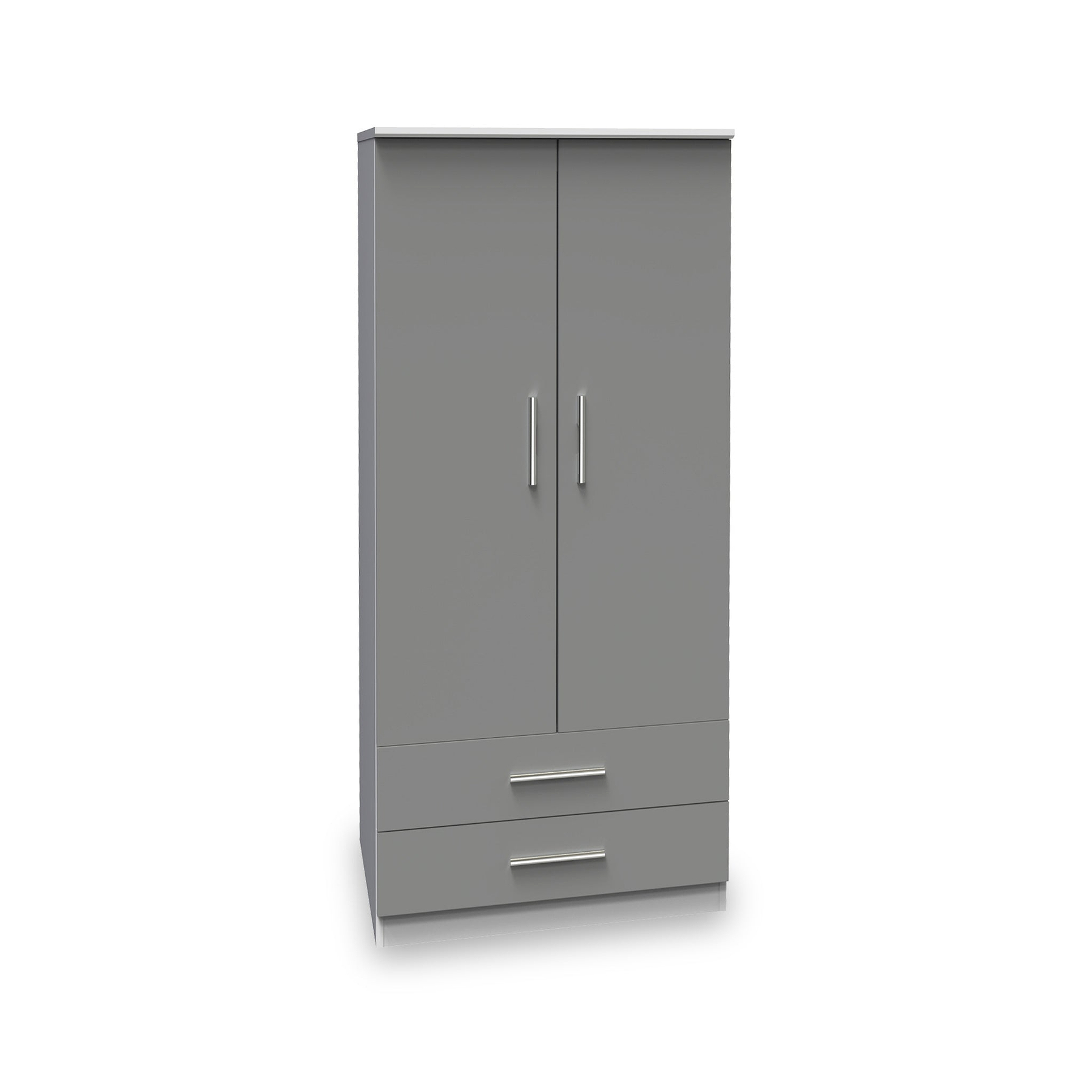 Blakely Grey and White 2 Door 2 Drawer Wardrobe