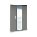 Blakely Grey and White Triple Mirror Wardrobe from Roseland
