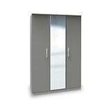 Blakely Grey and White Triple Mirror Wardrobe from Roseland