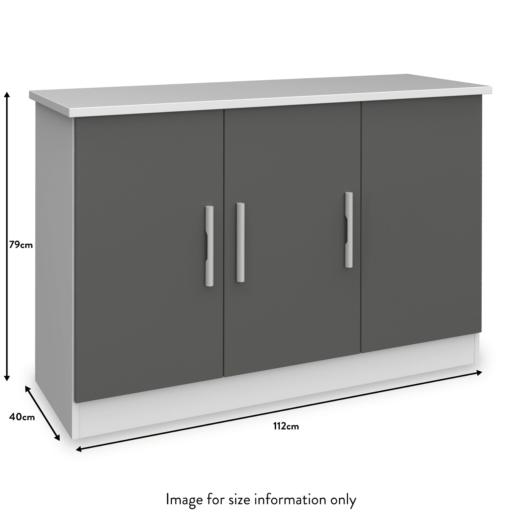 Blakely Grey and White 3 Door Sideboard from Roseland Furniture