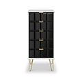 Harlow Black & White 5 Drawer Tallboy with Gold Hairpin Legs