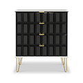 Harlow Black & White 4 Drawer Chest with Gold Hairpin Legs