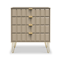 Harlow Taupe 4 Drawer Chest with Gold Hairpin Legs