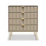 Harlow Taupe 4 Drawer Chest with Gold Hairpin Legs