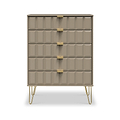 Harlow Taupe 5 Drawer Chest with Gold Hairpin Legs