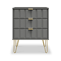 Harlow Grey 3 Drawer Midi Sideboard with Gold Hairpin Legs