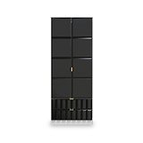 Harlow Black & White 2 Door 2 Drawer Panelled Wardrobe