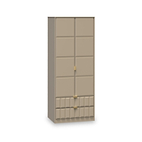 Harlow Taupe 2 Door 2 Drawer Panelled Wardrobe from Roseland