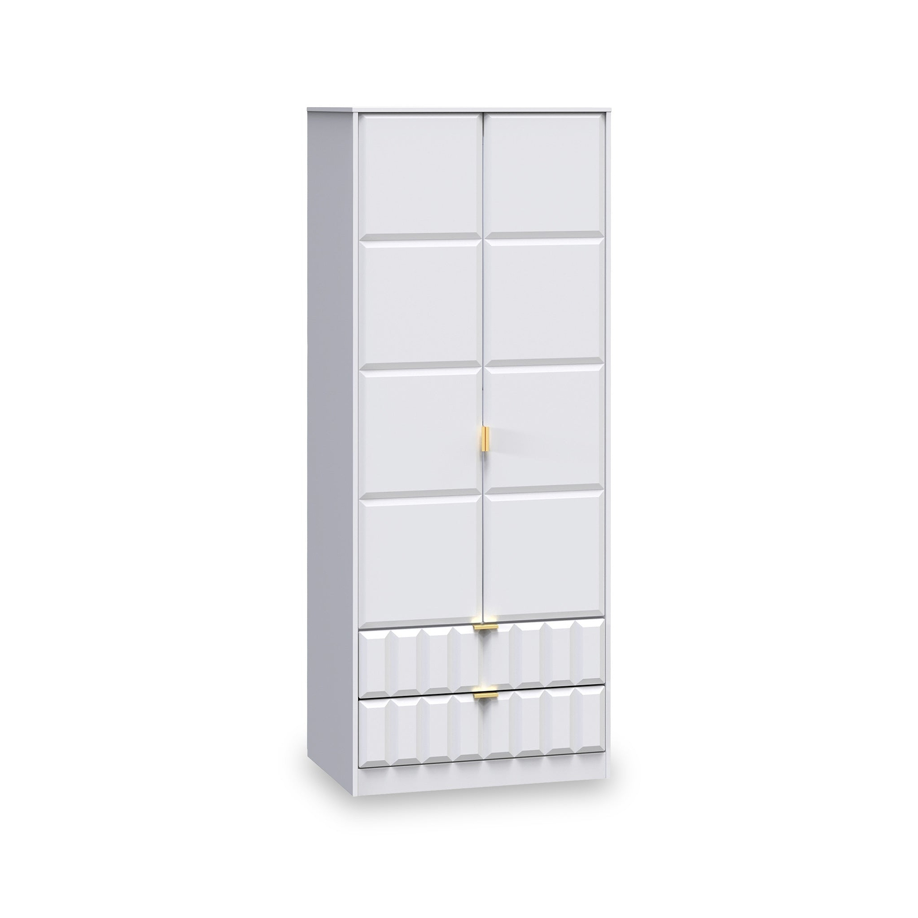 Harlow White 2 Door 2 Drawer Panelled Wardrobe from Roseland