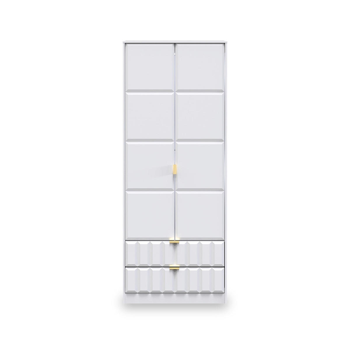 Harlow White 2 Door 2 Drawer Panelled Wardrobe