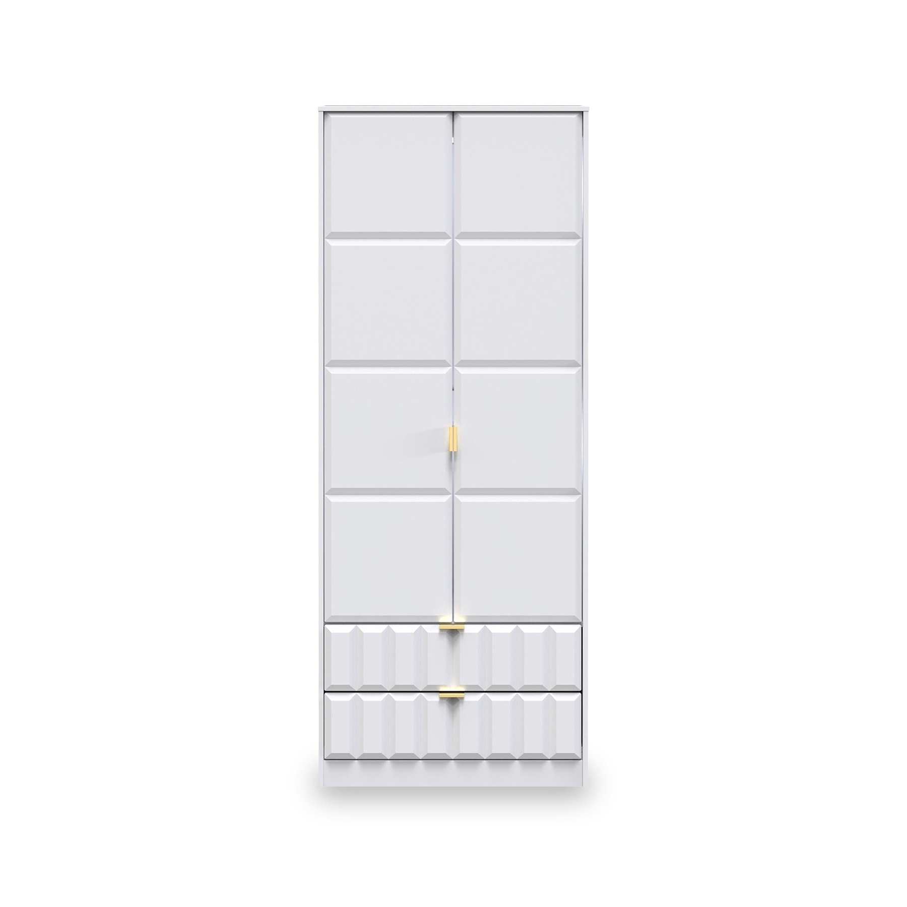 Harlow White 2 Door 2 Drawer Panelled Wardrobe