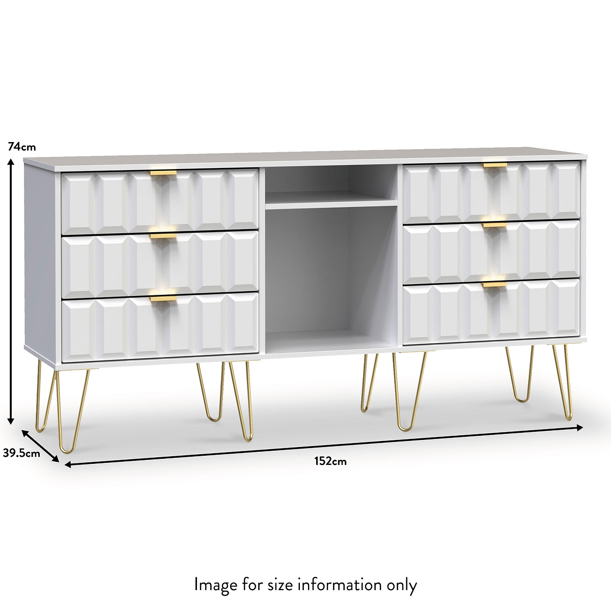Harlow 6 Drawer Sideboard from Roseland Furniture