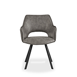 Harley Light Grey PU  Carver Dining Chair 