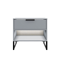 Hudson Grey 1 Drawer with open shelf side table from Roseland