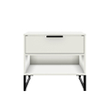 Hudson White 1 Drawer with open shelf side table