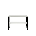 Hudson Grey Sofa Side Lamp Table with Shelf and black legs from Roseland