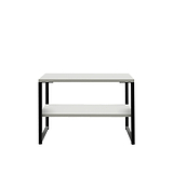 Hudson Grey Sofa Side Lamp Table with Shelf and black legs from Roseland