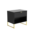 Hudson Hudson 1 Drawer with open shelf side table with gold legs
