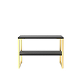 Hudson Black Sofa Side Lamp Table with shelf and gold legs from Roseland