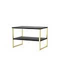 Hudson Black Sofa Side Lamp Table with shelf and gold legs