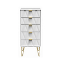Geo white slim 5 drawer tallboy chest from roseland