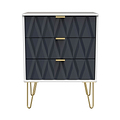 Geo White and Navy 3 Drawer Midi Chest from Roseland