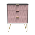 Geo White and Pink 3 Drawer Midi Chest from Roseland