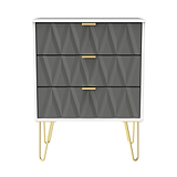 Geo White and Grey 3 Drawer Midi Chest from Roseland
