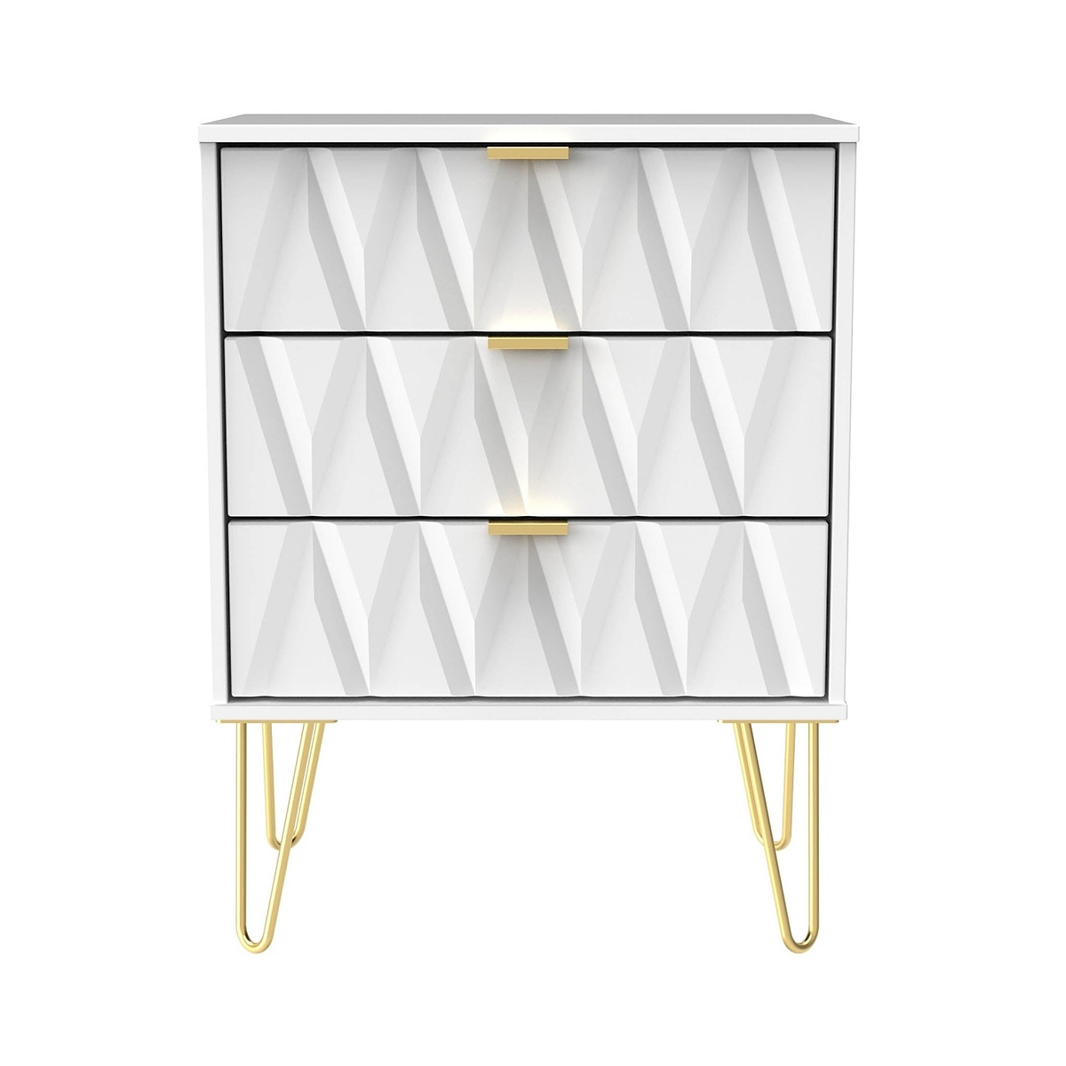 Geo White 3 Drawer Midi Chest from Roseland