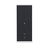 Geo white and navy panelled 2 drawer double wardrobe from roseland