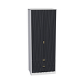 Geo white and navy panelled 2 drawer contemporary double wardrobe