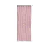 Geo white and pink 2 door double wardrobe from roseland