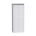 A white wardrobe with closed sliding doors, standalone, set against a plain white background.