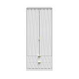 Geo white panelled 2 drawer double wardrobe