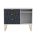 Geo White and Navy 3 Drawer TV Unit Stand from roseland