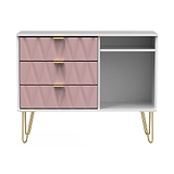 Geo White and Pink 3 Drawer TV Unit Stand from roseland