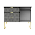 Geo White and Grey 3 Drawer Contemporary TV Unit Stand