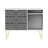 Geo White and Grey 3 Drawer Contemporary TV Unit Stand