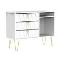 Geo White 3 Drawer Contemporary TV Unit Stand