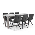 image of the Epsom 210cm Rectangular Dining Table with chairs