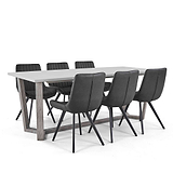 image of the Epsom 210cm Rectangular Dining Table with chairs